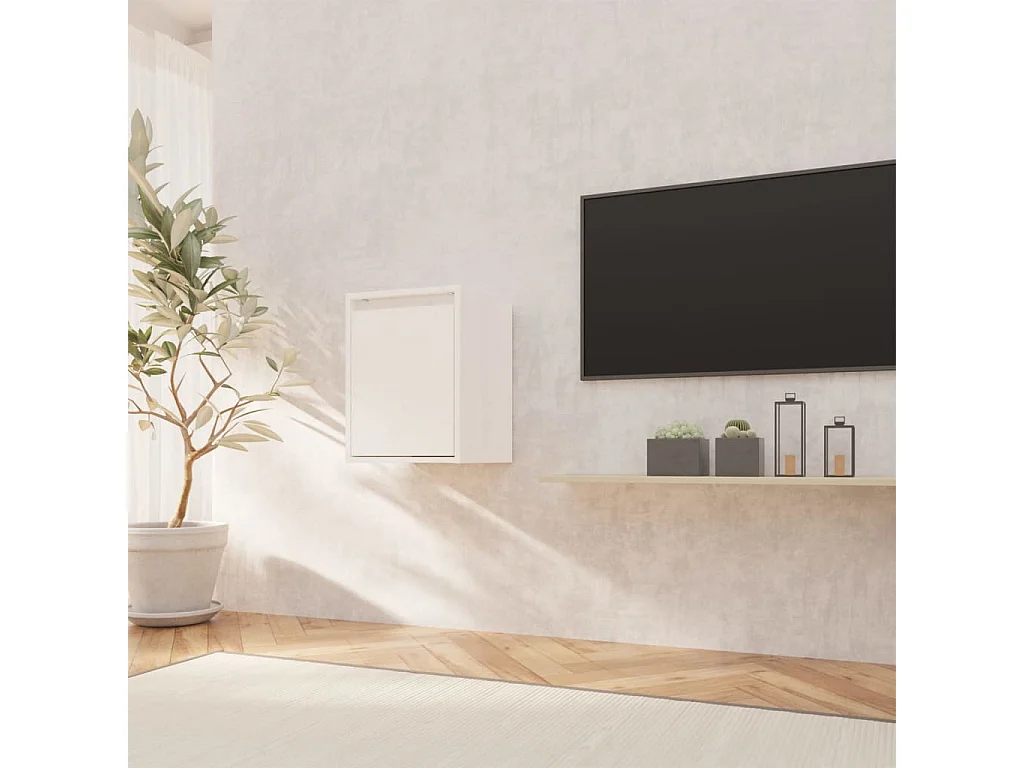 Armoire murale Blanc 30x30x40 cm Bois de pin massif OLA8797