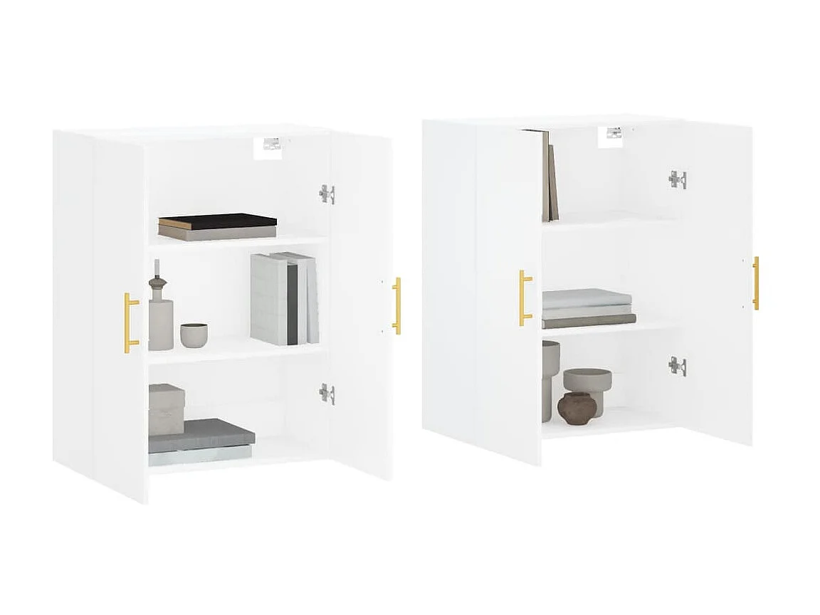 2 pcs Armoires murales blanc 69,5x34x90 cm OIU12810