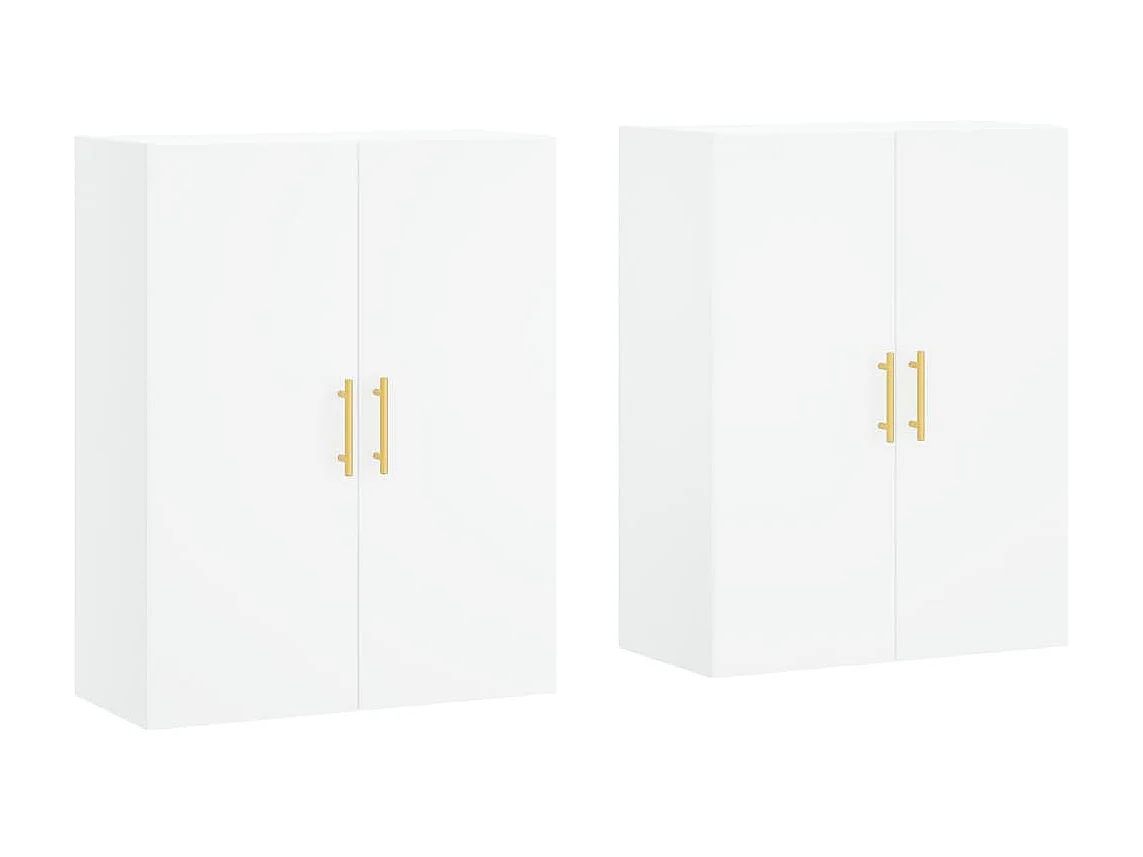 2 pcs Armoires murales blanc 69,5x34x90 cm OIU12810