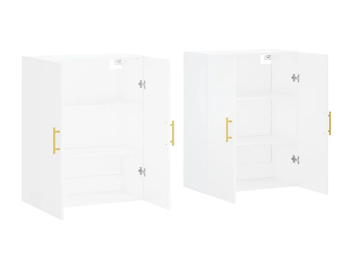 2 pcs Armoires murales blanc 69,5x34x90 cm OIU12810