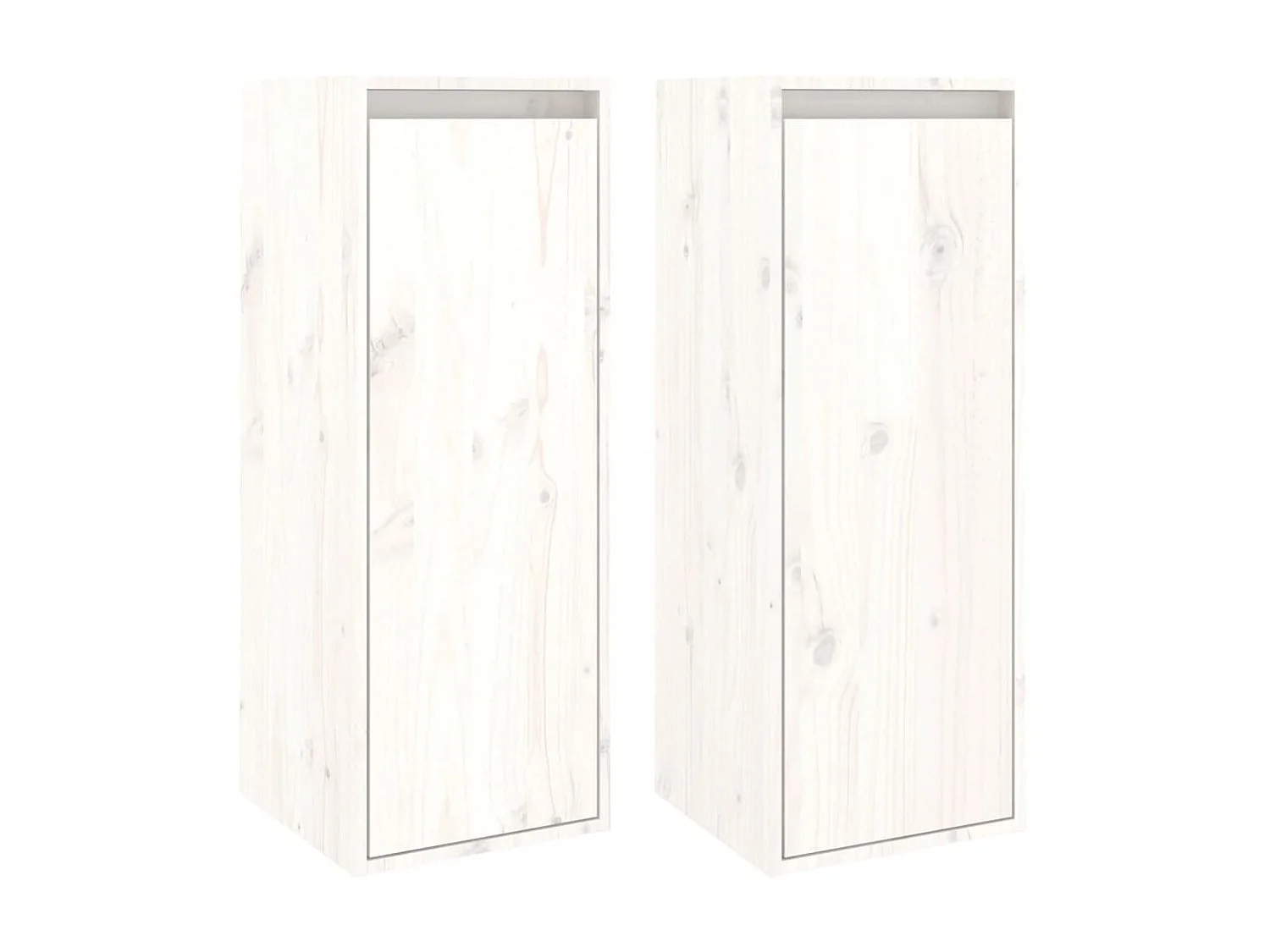 Armario de pared 2 uds madera maciza de pino blanco 30x30x80 cm ES851162