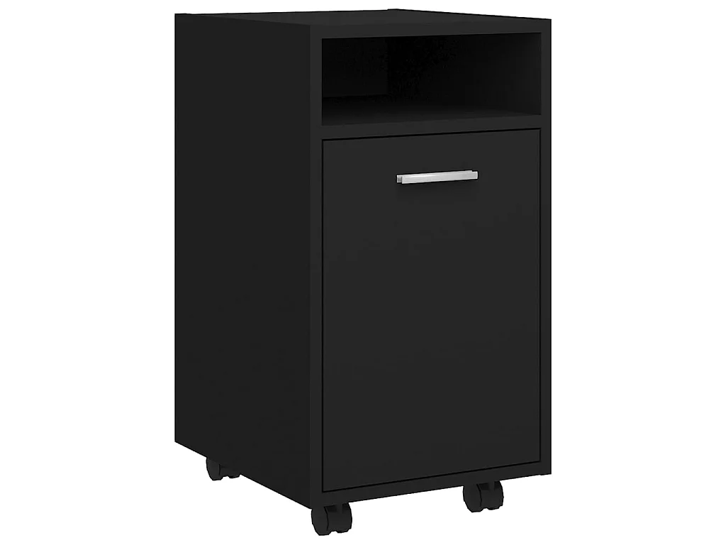 Armoire latérale avec roues Noir 33x38x60 cm Aggloméré SBC7317