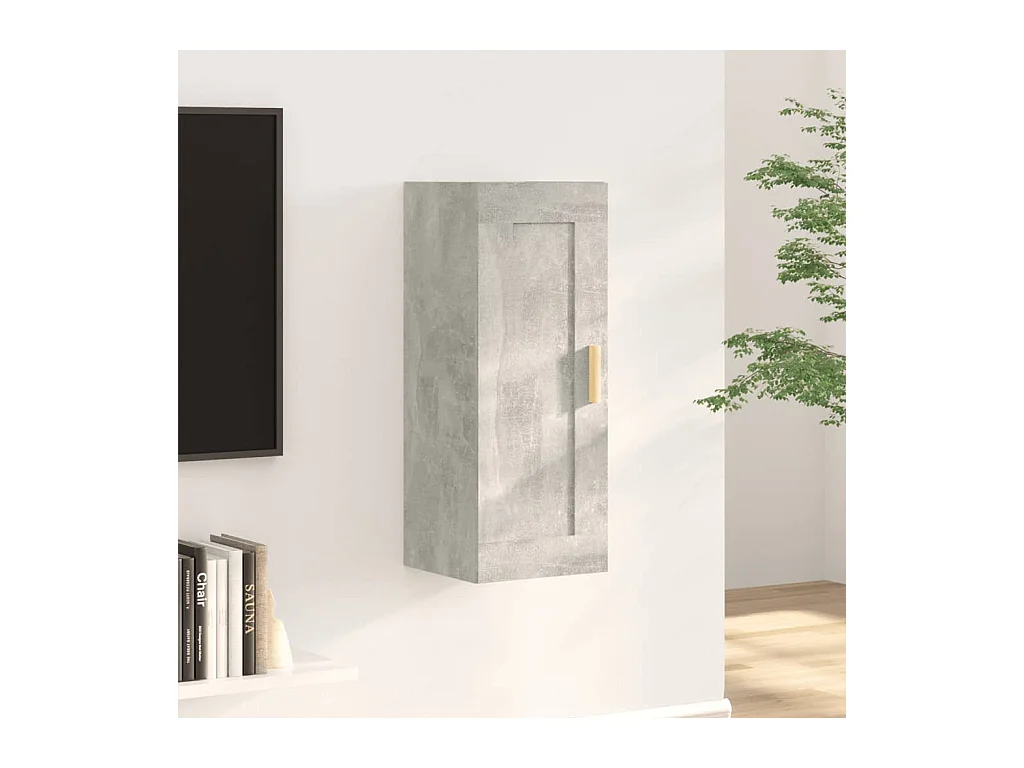Armoire murale Gris béton 35x34x90 cm Bois d'ingénierie OLA7715