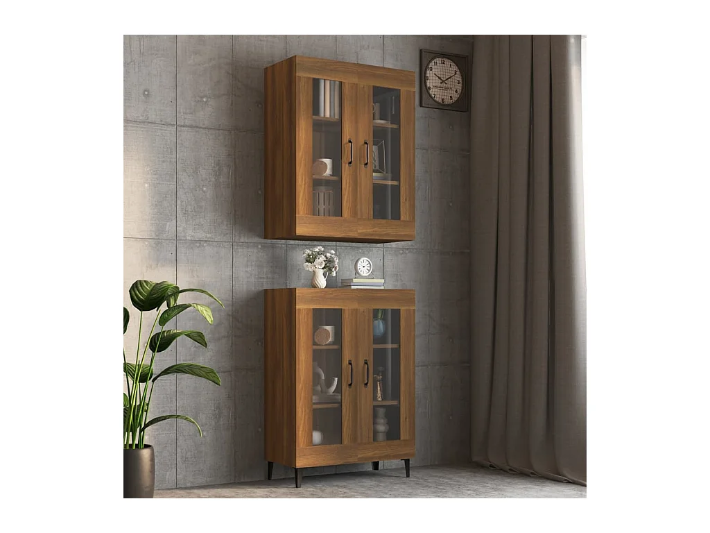 Armoire murale suspendue Chêne marron 69,5x34x90 cm QWE57649