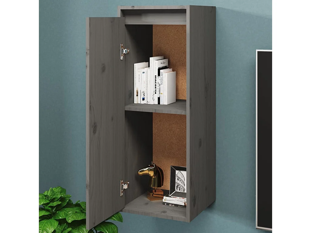 Armoire murale Gris 30x30x80 cm Bois de pin massif OLA4512
