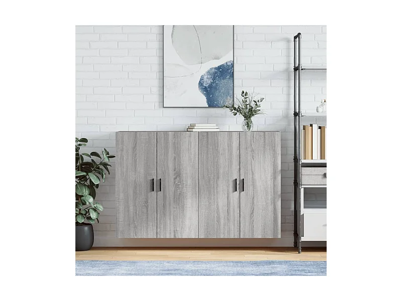 Armarios de pared 2 unidades gris Sonoma 69,5x34x90 cm ES947298