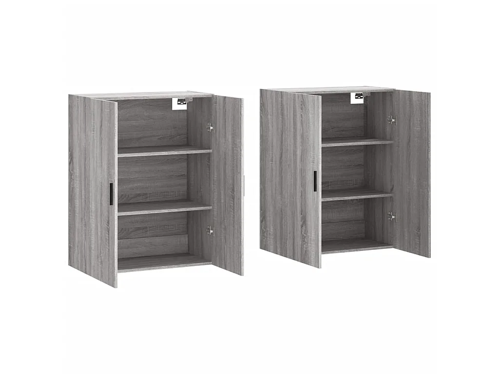 lot de 2 Armoires murales sonoma gris 69,5x34x90 cm QWE30590