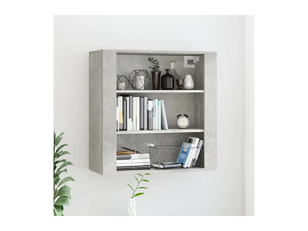 Armoire murale Gris béton 80x33x80 cm Bois d'ingénierie QWE73631