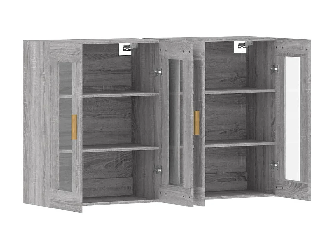 2 pcs Armoires murales sogris bois d'ingénierie OIU20111