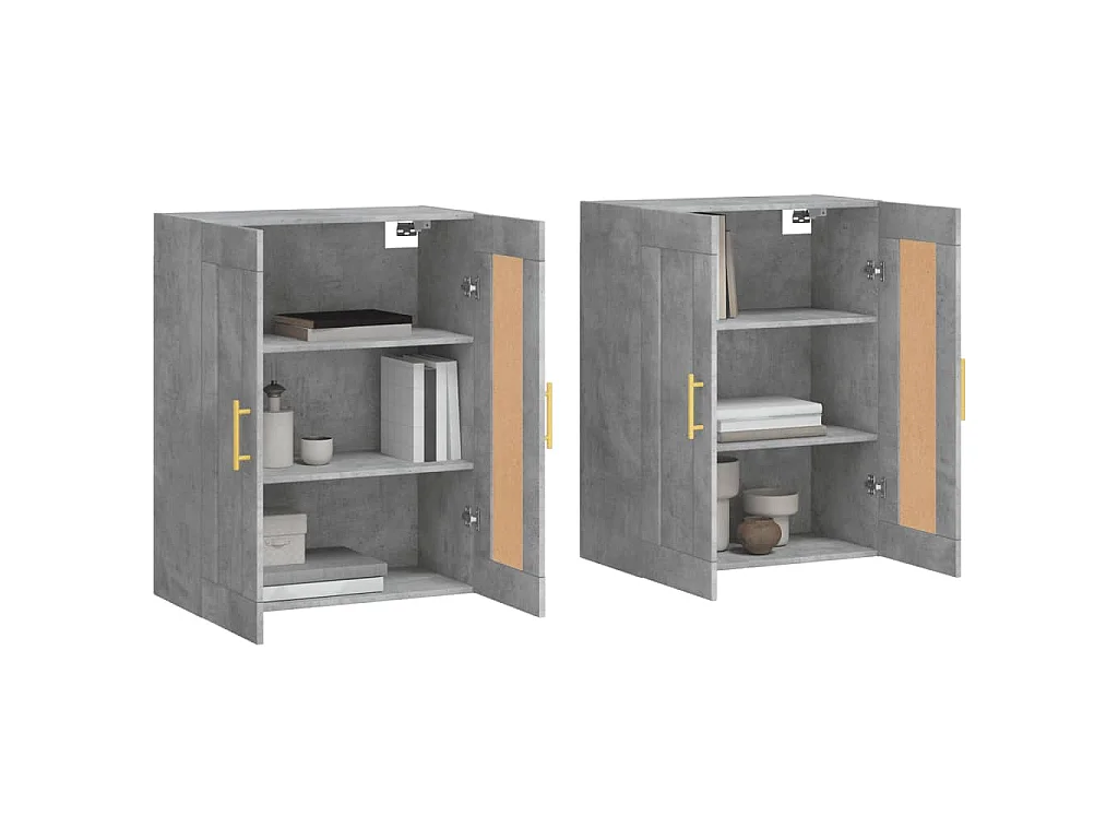 Armarios de pared 2 uds madera de ingeniería gris hormigón ES856538