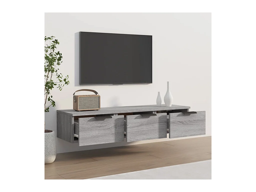 Wandschrank,Wandhängeschrank Grau Sonoma 102x30x20 cm Holzwerkstoff -gkd789125