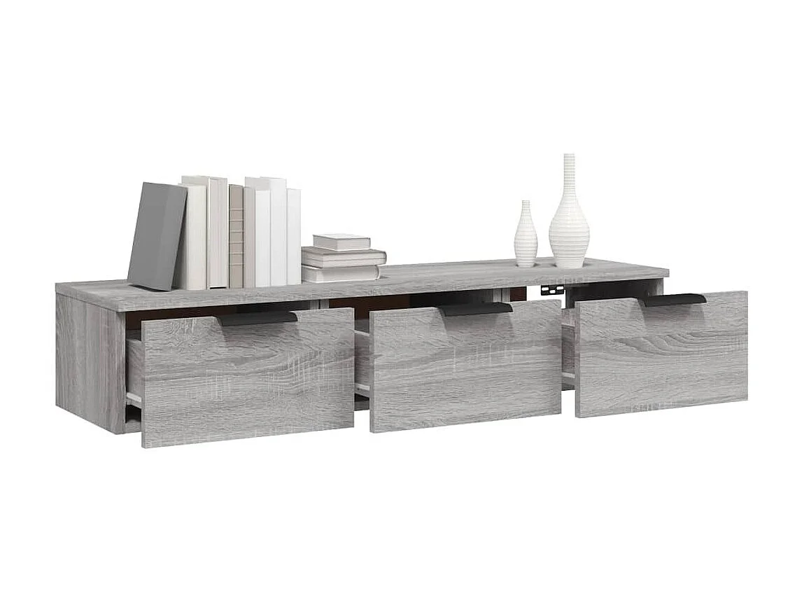 Wandschrank,Wandhängeschrank Grau Sonoma 102x30x20 cm Holzwerkstoff -gkd789125