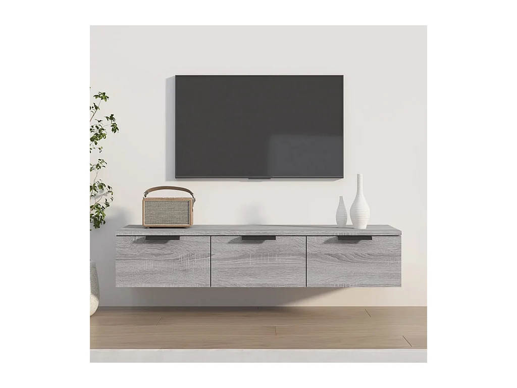 Armoire murale Sonoma gris 102x30x20 cm Bois d'ingénierie OLA3566