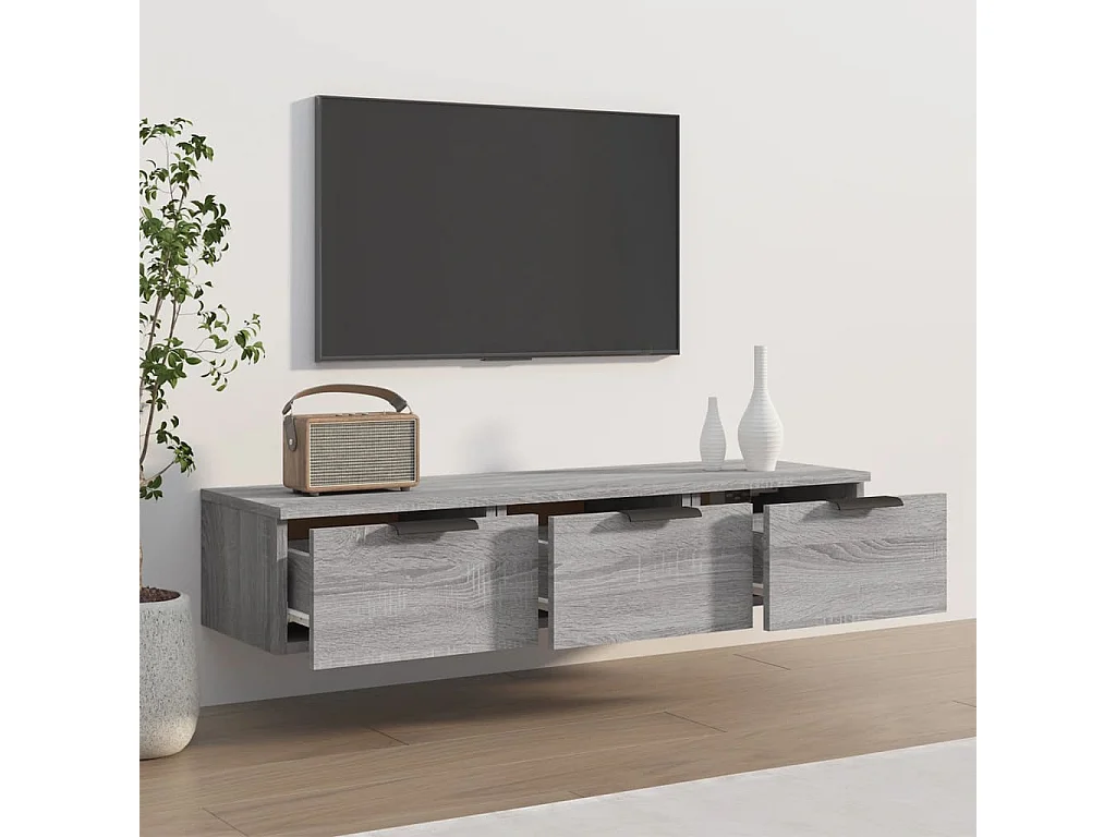 Armoire murale Sonoma gris 102x30x20 cm Bois d'ingénierie OLA3566