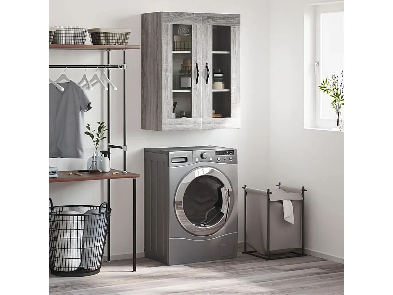 Armoire murale sonoma gris 69,5x34x90 cm bois d'ingénierie QWE55374