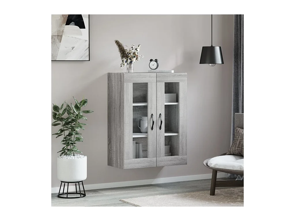 Armoire murale sonoma gris 69,5x34x90 cm bois d'ingénierie QWE55374