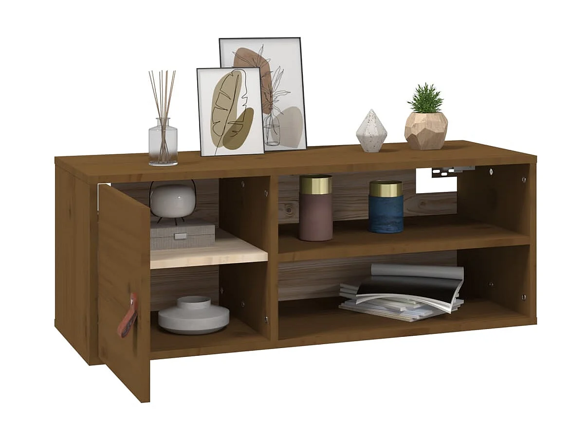 Armoire murale Marron miel 80x30x30 cm Bois de pin massif OLA2949