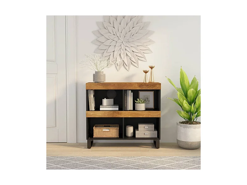 Armario auxiliar de madera maciza de mango 85x33x75 cm ES619686