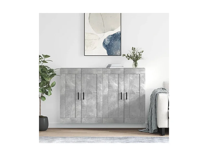 Armarios de pared 2 uds madera de ingeniería gris hormigón ES898436