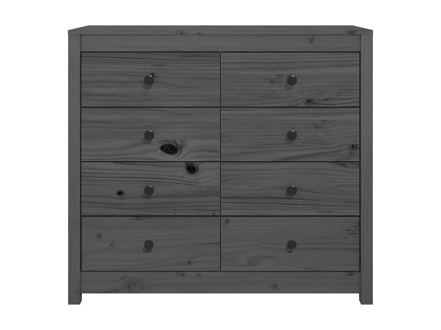 Armario auxiliar de madera maciza de pino gris 100x40x90 cm ES287553