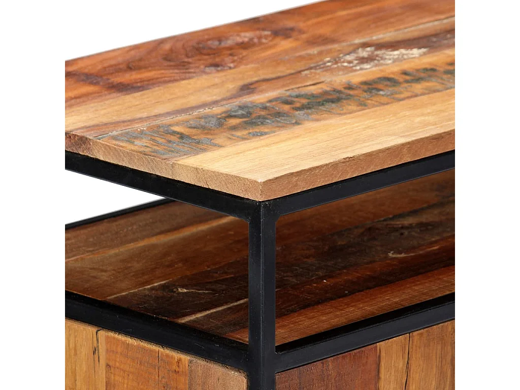 Aparador de madera maciza reciclada y acero 60x35x76 cm ES414352
