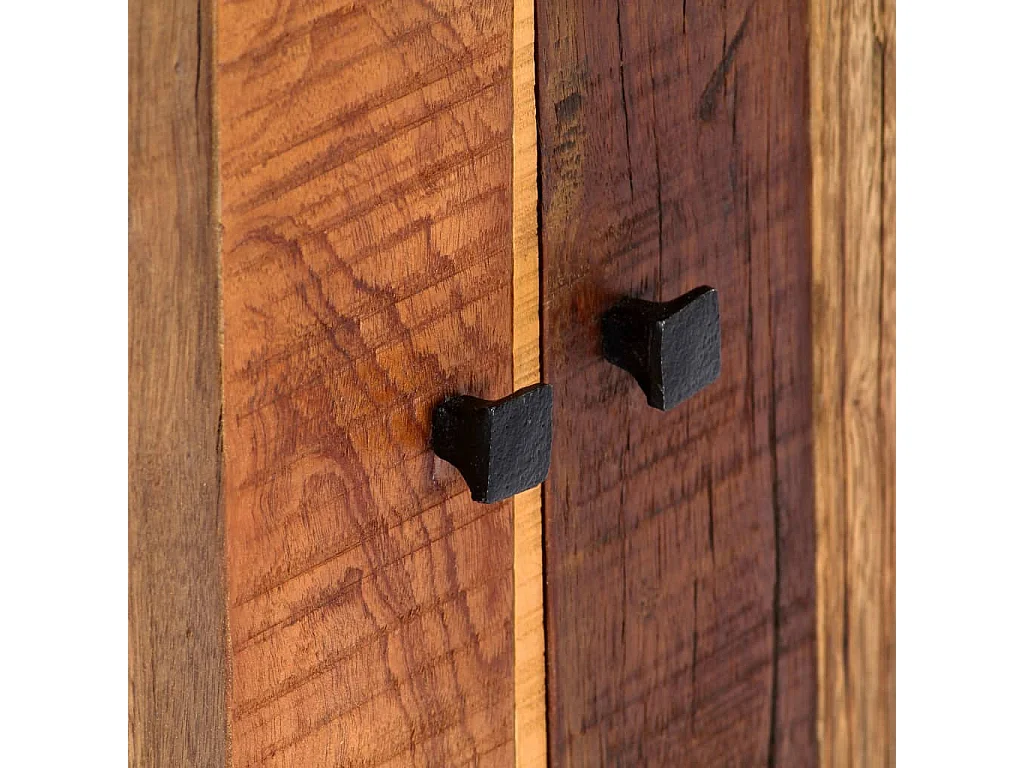 Aparador de madera maciza reciclada y acero 60x35x76 cm ES414352