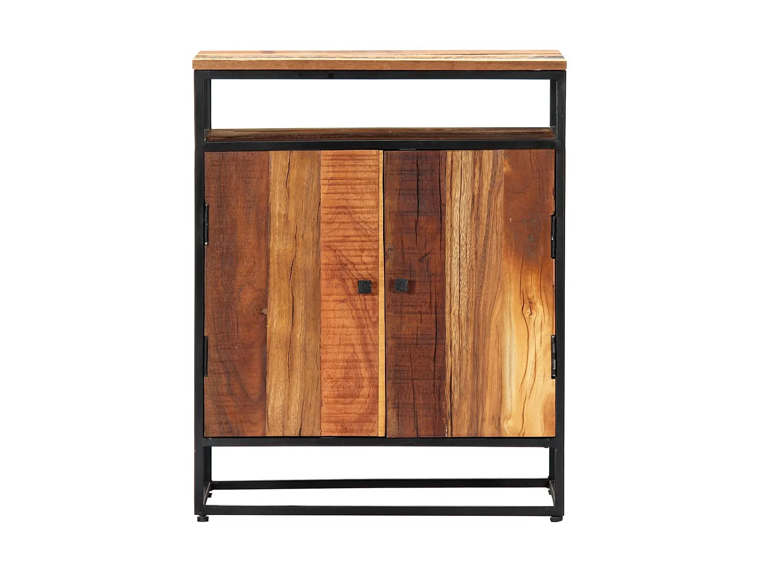 Aparador de madera maciza reciclada y acero 60x35x76 cm ES414352