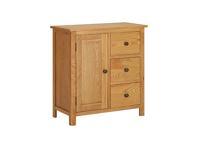 Aparador de madera maciza de roble 70x35x75 cm ES263111