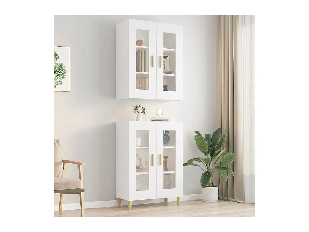 Armario de pared colgante blanco 69,5x34x90 cm ES645435