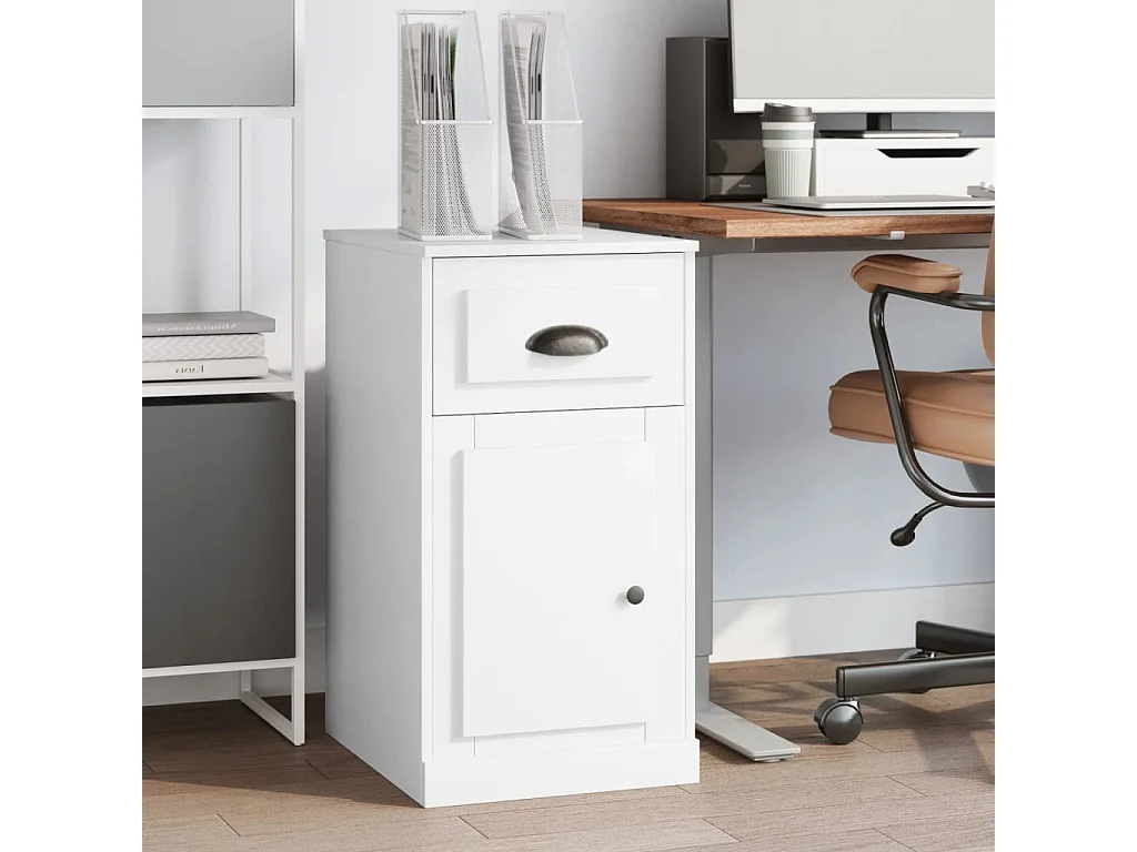 Armoire latérale avec tiroir blanc 40x50x75cm bois d'ingénierie SBC8910