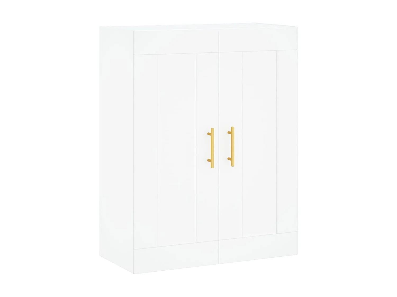 lot de 2 Armoires murales blanc bois d'ingénierie QWE14283