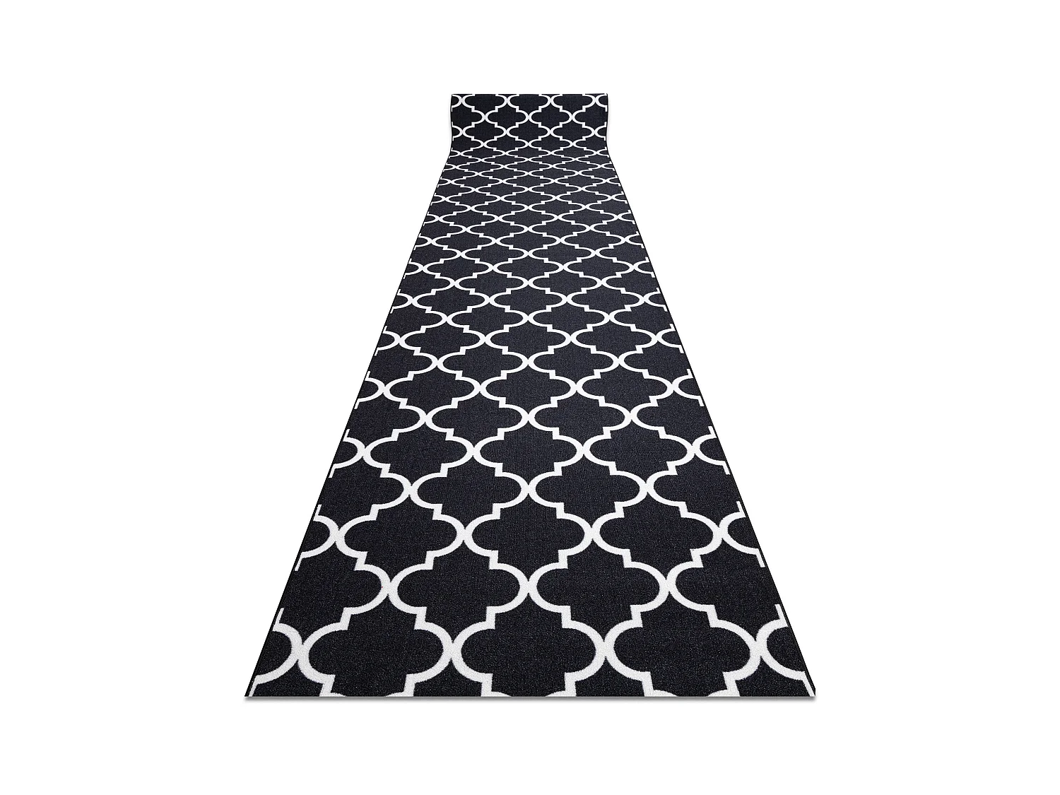 TAPIS DE COULOIR ANTIDÉRAPANT TRÈFLE MAROCAIN noir TRELLIS 30350 100x150 cm