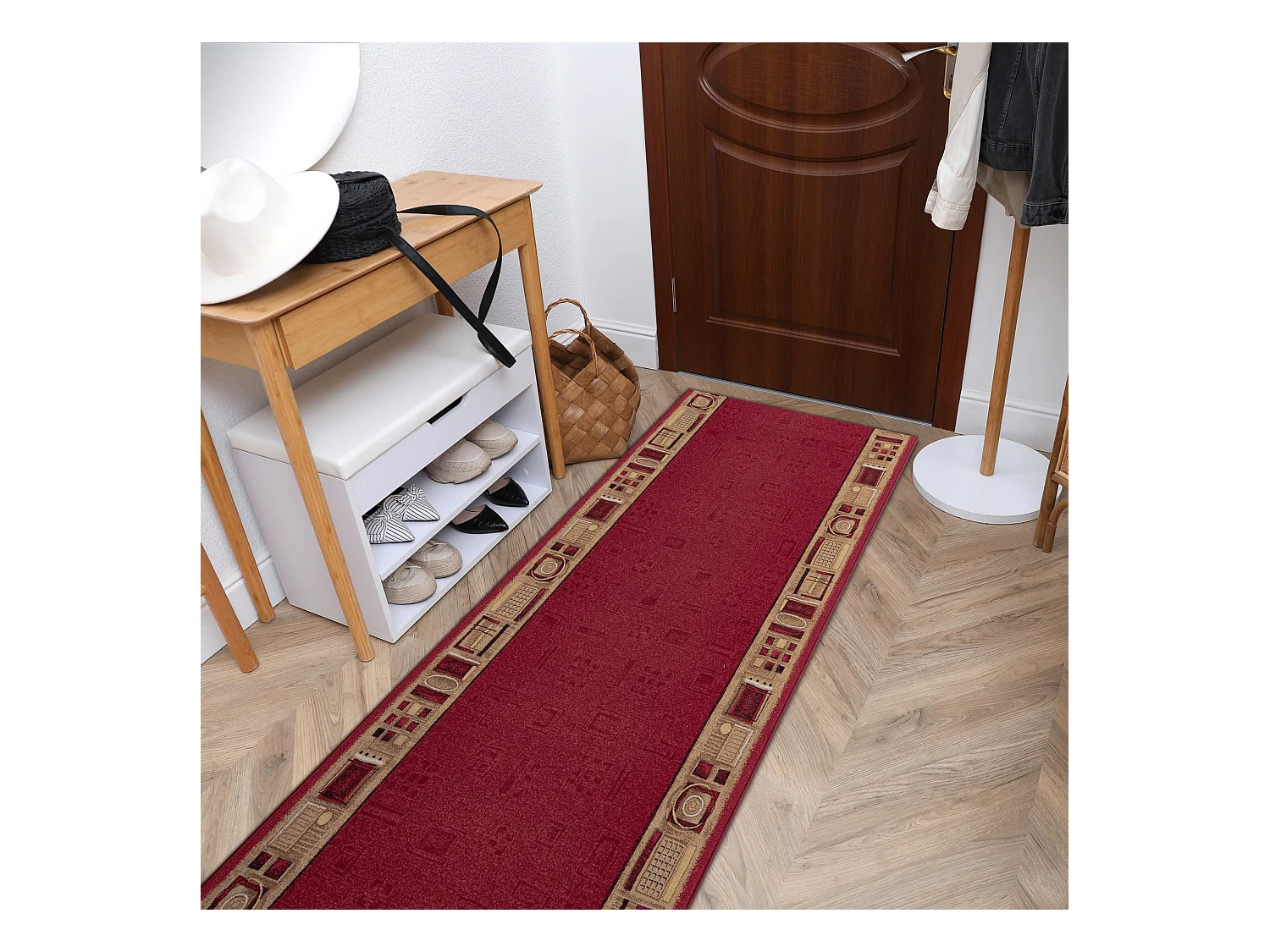 TAPIS DE COULOIR ANTIDÉRAPANT JENA bordeaux 80x180 cm