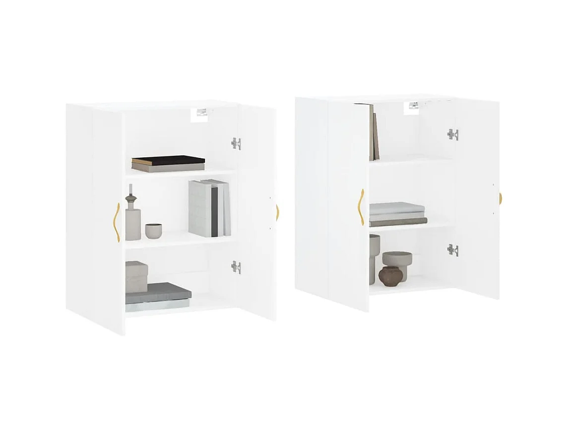 Armarios de pared 2 unidades blanco 69,5x34x90 cm ES389189