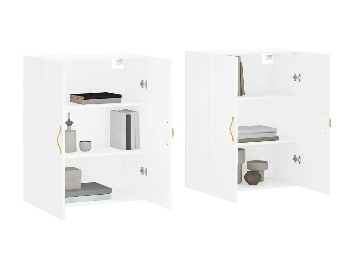 2 pcs Armoires murales blanc 69,5x34x90 cm OIU56243