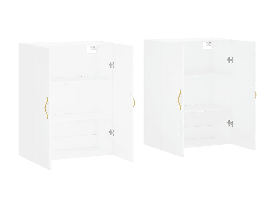 2 pcs Armoires murales blanc 69,5x34x90 cm OIU56243