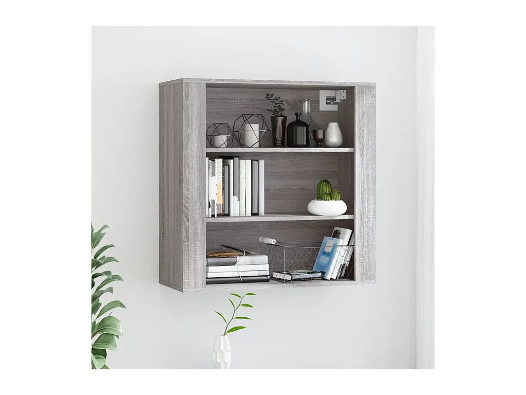Armoire murale Sonoma gris 80x33x80 cm Bois d'ingénierie QWE69605