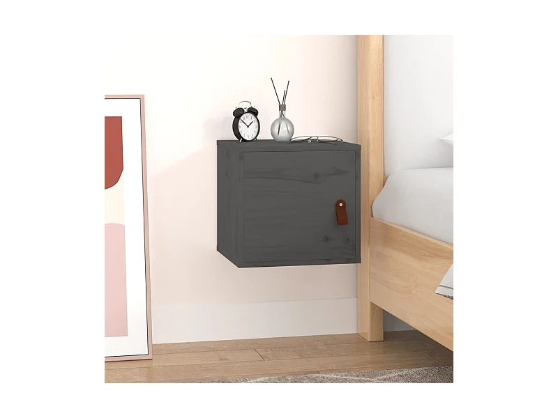 Wandschrank,Wandhängeschrank Grau 31,5x30x30 cm Massivholz Kiefer -gkd369263