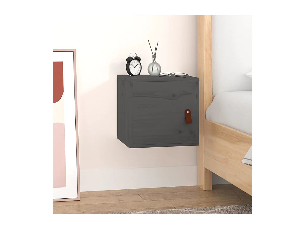 Armoire murale Gris 31,5x30x30 cm Bois de pin massif OLA1926