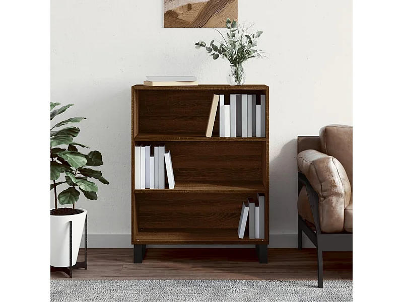 Armoire à étagère chêne marron 69,5x32,5x90 cm bois ingénierie EGER51080