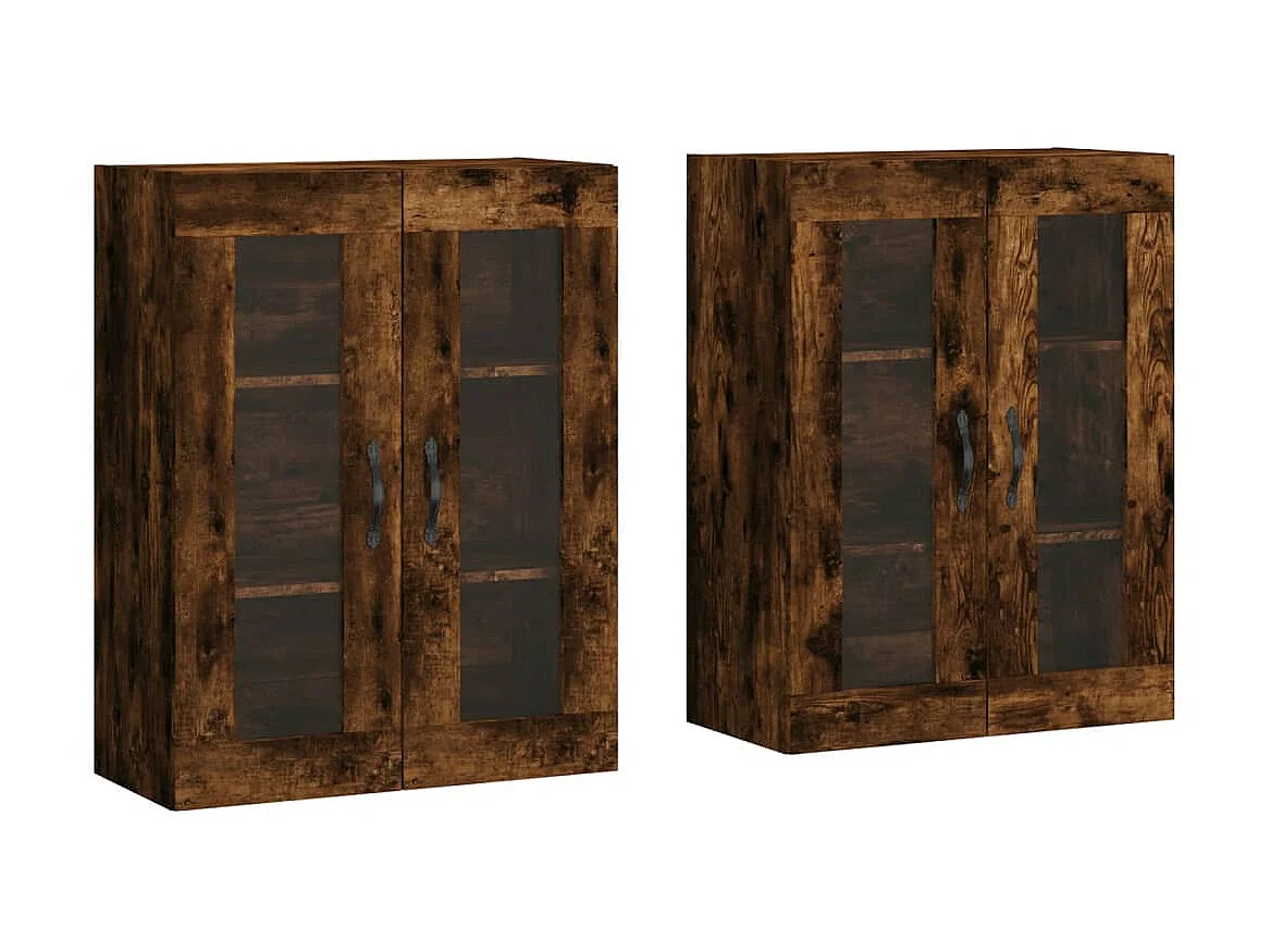 Móveis de parede 2 pcs derivados de madeira carvalho fumado PT661090