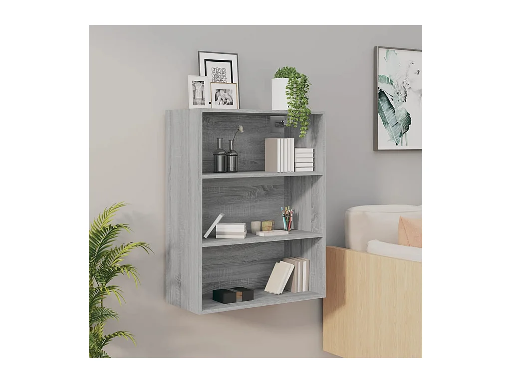 Armoire murale suspendue Sonoma gris 69,5x32,5x90 cm QWE27605