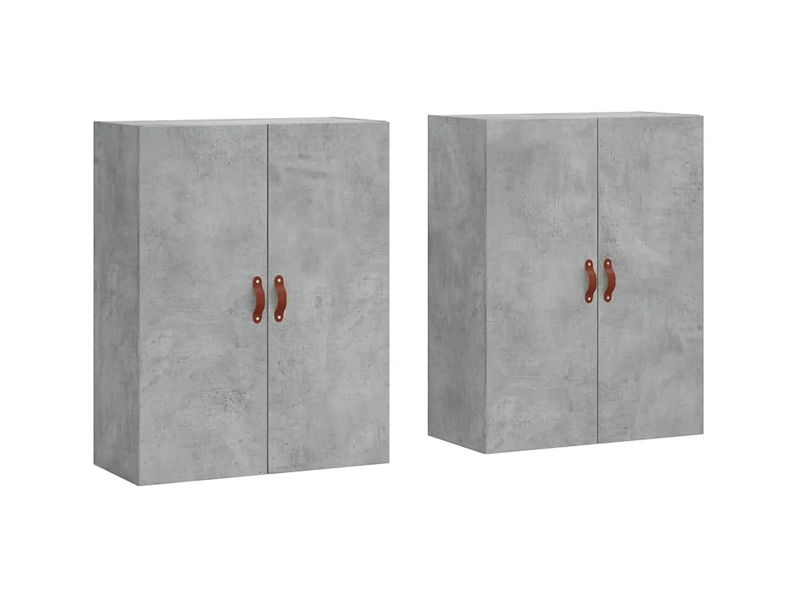 Armario de pared 2 unidades gris hormigón 69,5x34x90 cm ES782312