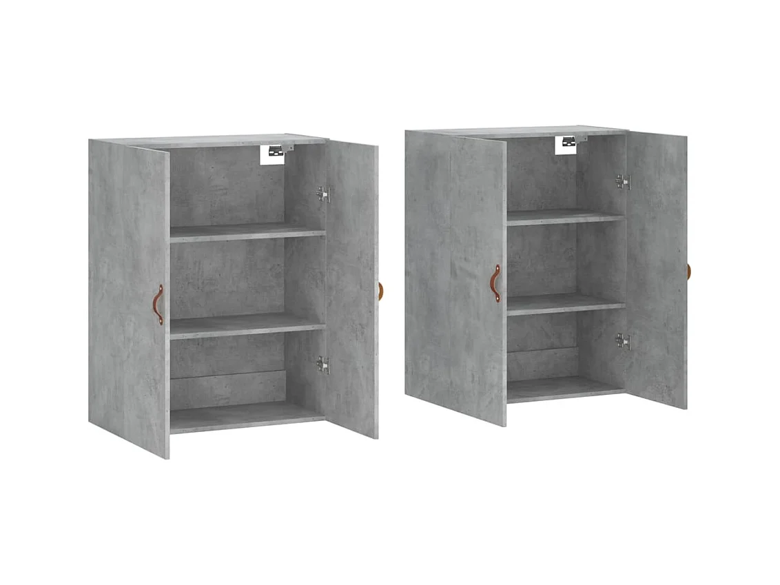 Armario de pared 2 unidades gris hormigón 69,5x34x90 cm ES782312