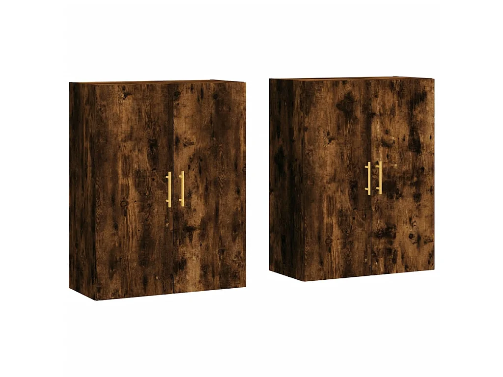 2 pcs Armoires murales chêne fumé 69,5x34x90 cm OIU95752