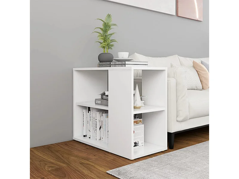 Armario auxiliar de madera contrachapada blanco 60x30x50 cm ES394903