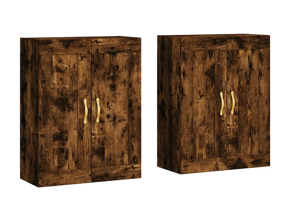 Armarios de pared 2 uds madera de ingeniería roble ahumado ES730024