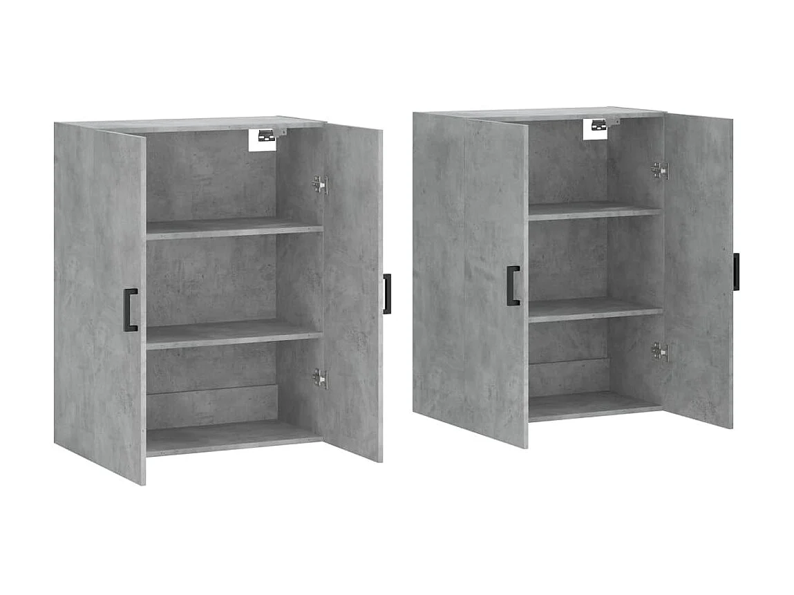 Armario de pared 2 unidades gris hormigón 69,5x34x90 cm ES260662