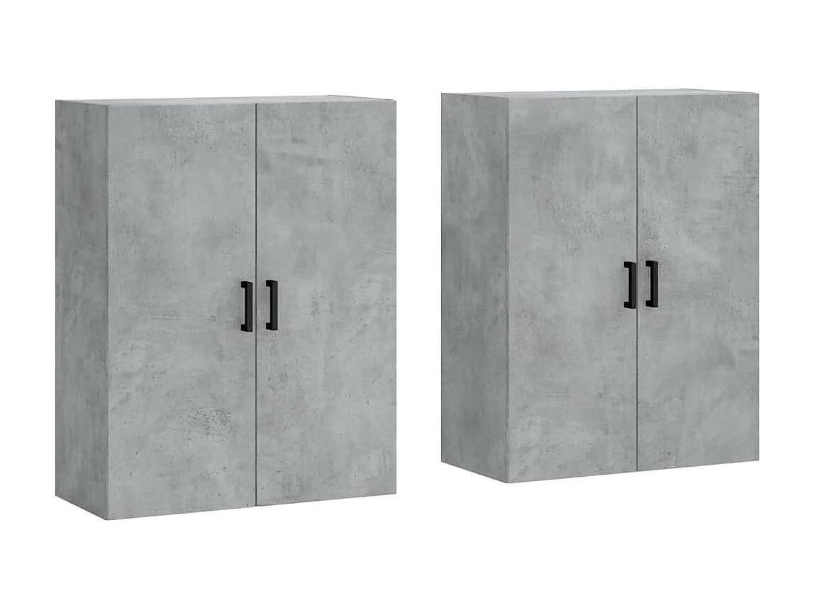 Armario de pared 2 unidades gris hormigón 69,5x34x90 cm ES260662