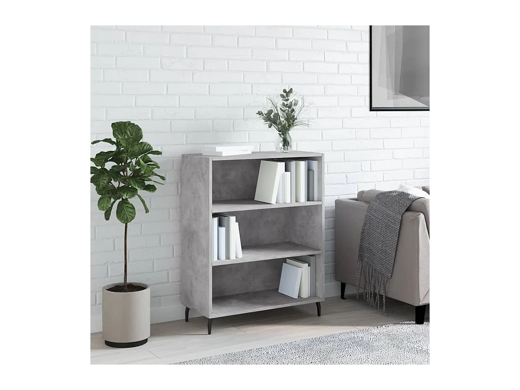 Armoire à étagère gris béton 69,5x32,5x90 cm bois d'ingénierie EGER13916